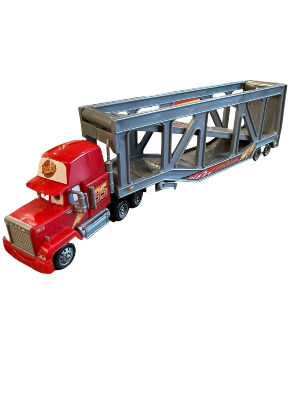 Disney Red and Silver Car Carrier Truck Toy